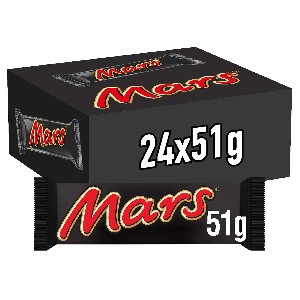 Mars Classic Single Bar Chocolate 51g of 24 bars